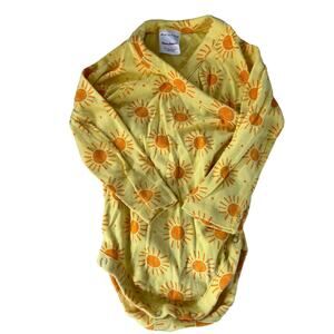 Hanna Andersson Yellow Sun Kimono Onesie Size 80